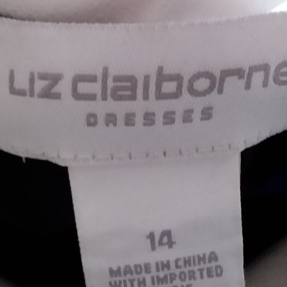 NWT Liz Claiborne Black Dress with White Trim - Picture 6 of 8